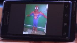 vertical orientation cell phone display, spiderman