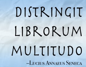 distringit librorum multitudo